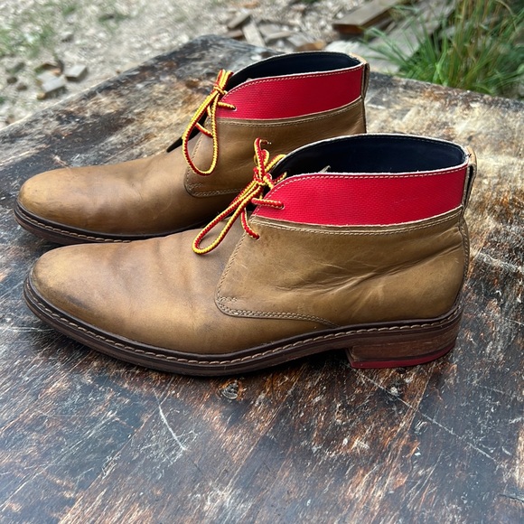 Cole Haan Chukka leather Oxford boots with red details Cranston C1 men’s sz 8.5 - Picture 3 of 12